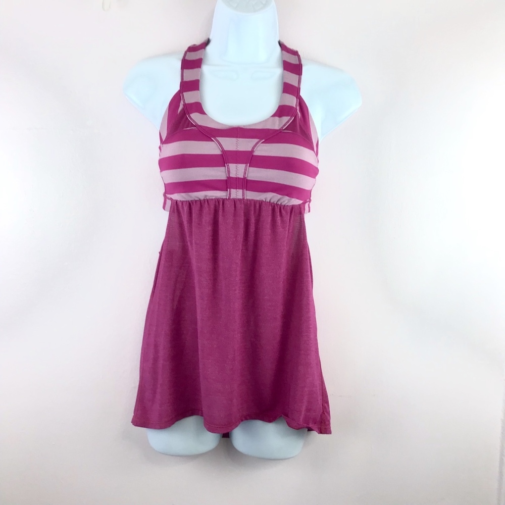 Lululemon Tank Top 2-In-Run Pink Size 6 EUC